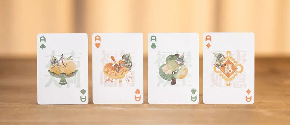 Auspicious Beasts Bai Ze Playing Cards