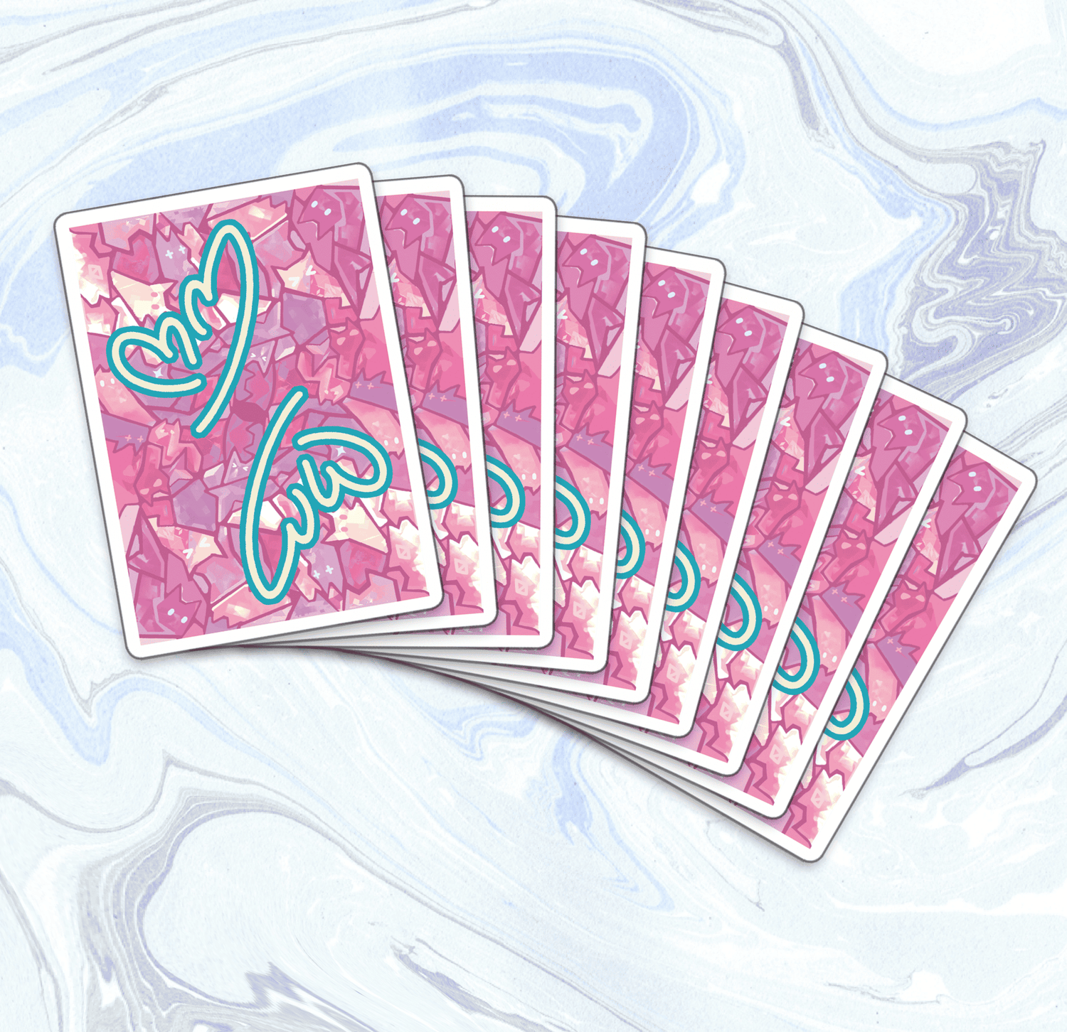 Wizard Cat Pink Playing Cards by Barry