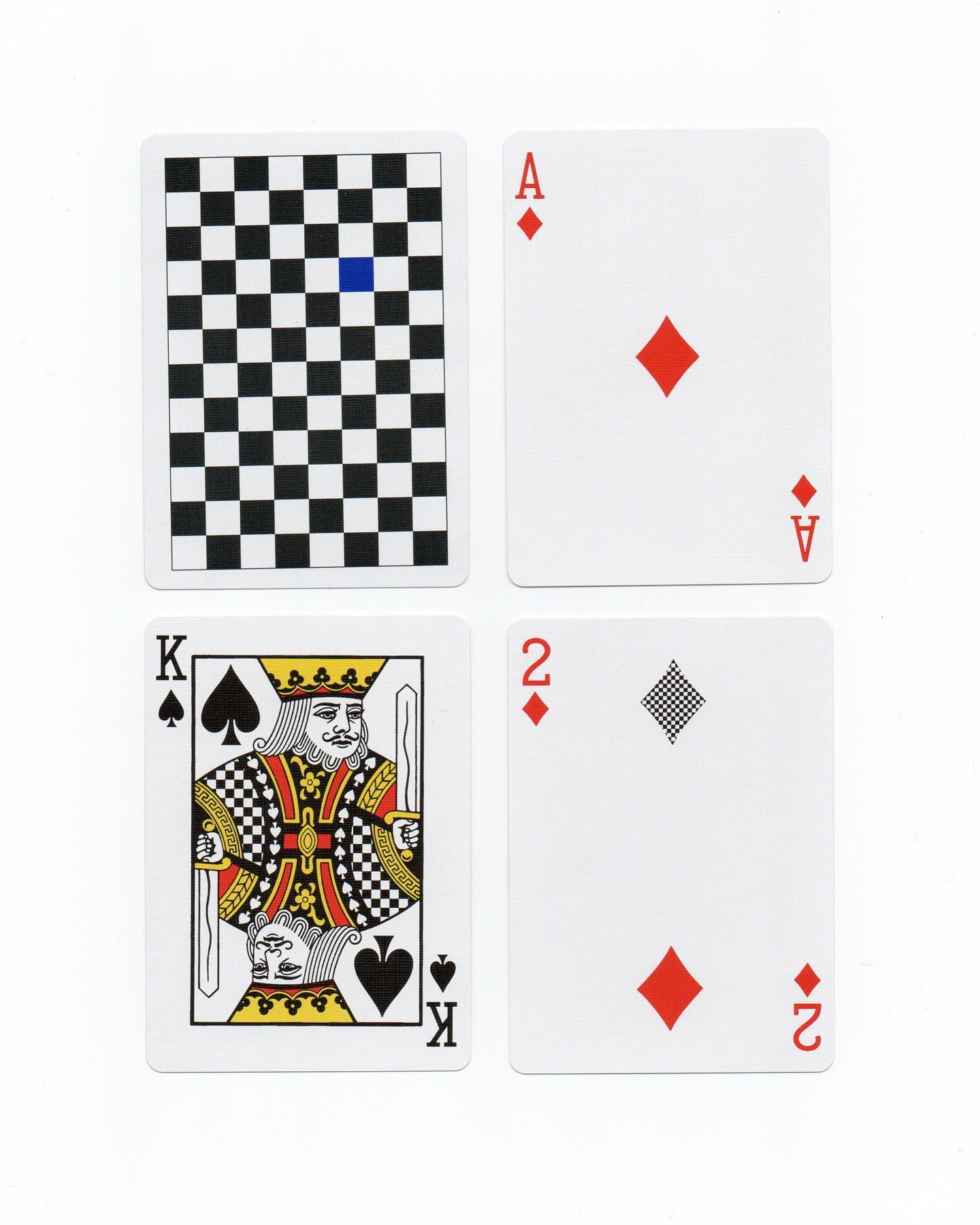 Black/Blue Off-Check Playing Cards by Anyone